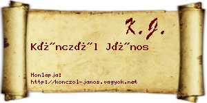 Könczöl János névjegykártya